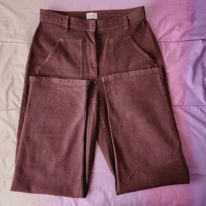 Brown Denim Straight Leg Wilfred Free Jeans Size 8